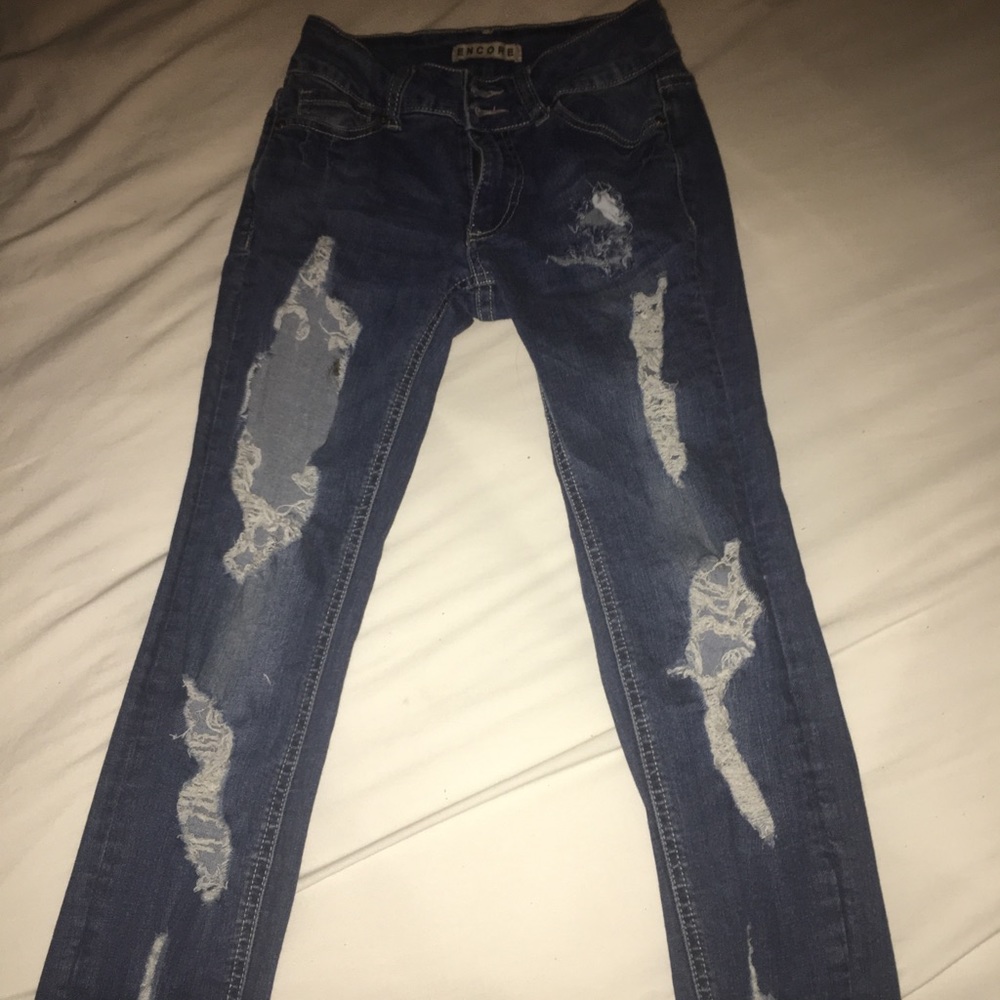 Custom made ripped jeans